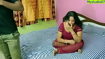 Indian Super-hot hard-core bhabhi having bang-out with diminutive manmeat boy! She is not happy!