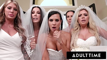 ADULT TIME - Ginormous Hooter Mom Brides Discipline Ginormous Fuck-stick Wedding Planner With Ultra-kinky Switch roles GANGBANG!